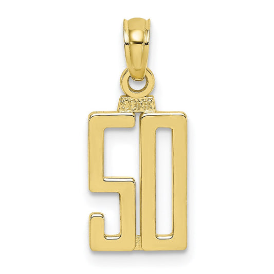 Million Charms 10K Yellow Gold Themed Number 50 Pendant