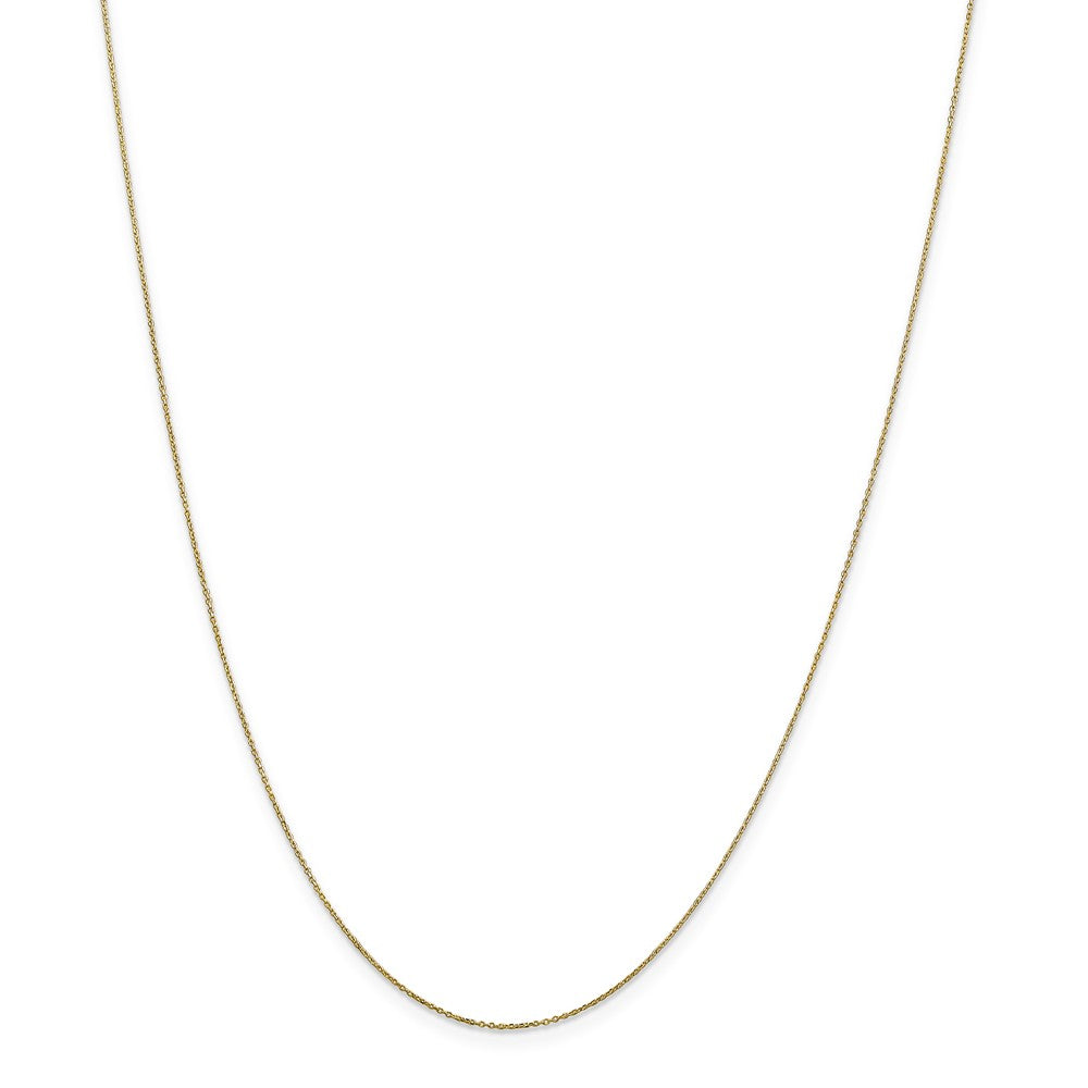 Million Charms 10k Yellow Gold, Necklace Chain, .6mm Solid Diamond-Cut Cable Chain, Chain Length: 14 inches