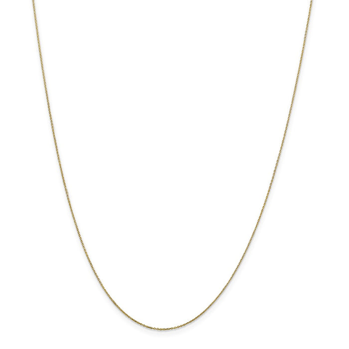 Million Charms 10k Yellow Gold, Necklace Chain, .6mm Solid Diamond-Cut Cable Chain, Chain Length: 14 inches