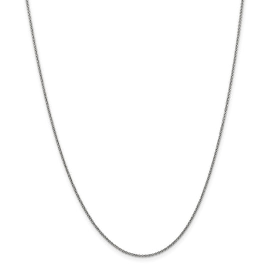 Million Charms 10k White Gold 1.5mm Solid Polished Cable Chain, Chain Length: 10 inches