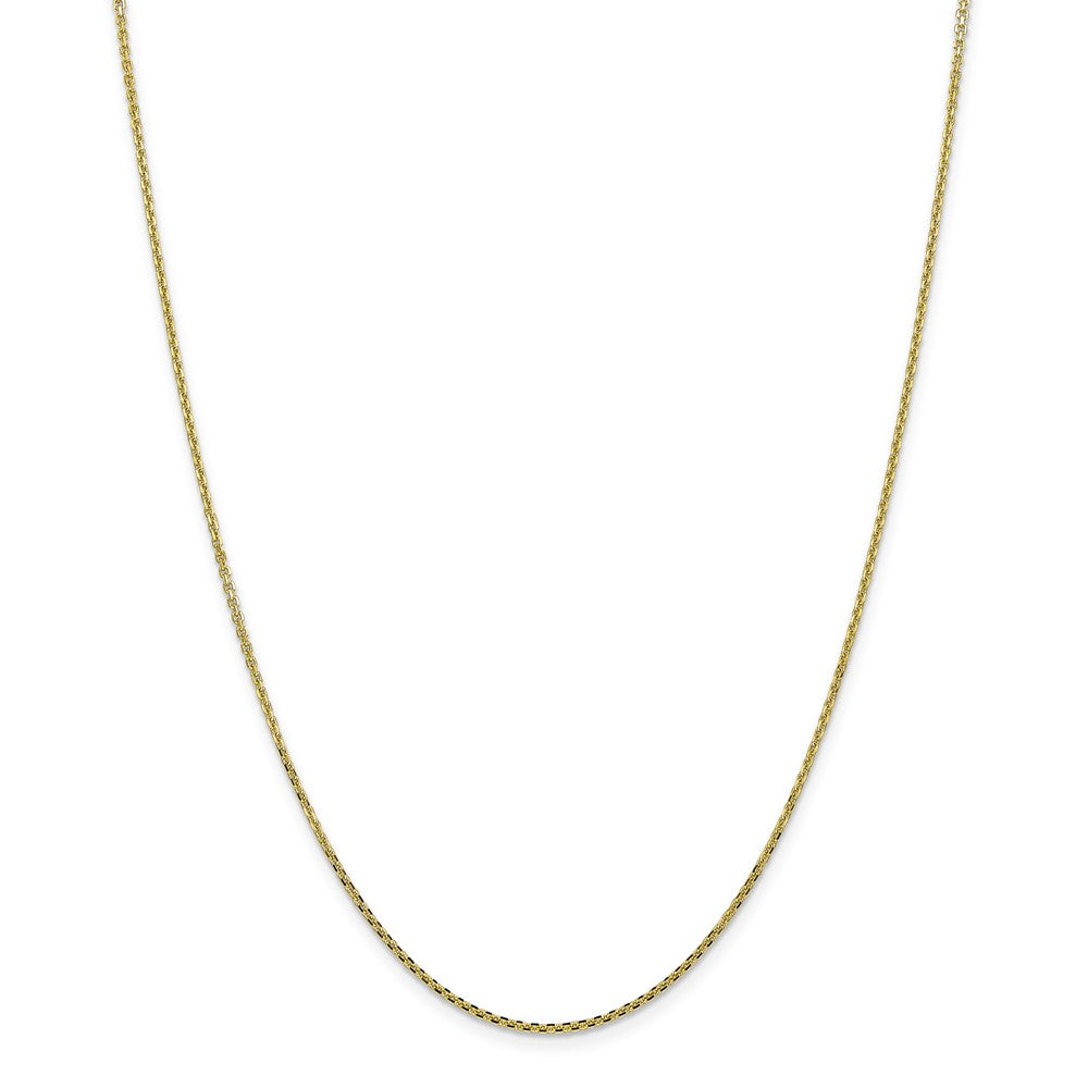 Million Charms 10k Yellow Gold, Necklace Chain, 1.3mm Solid Diamond-Cut Cable Chain, Chain Length: 18 inches