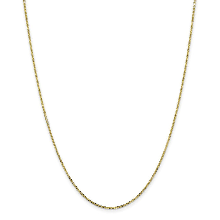 Million Charms 10k Yellow Gold, Necklace Chain, 1.3mm Solid Diamond-Cut Cable Chain, Chain Length: 14 inches