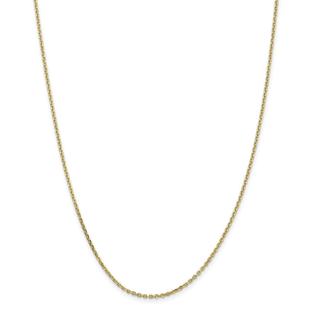 Million Charms 10k Yellow Gold, Necklace Chain, 1.65mm Solid Diamond-Cut Cable Chain, Chain Length: 18 inches