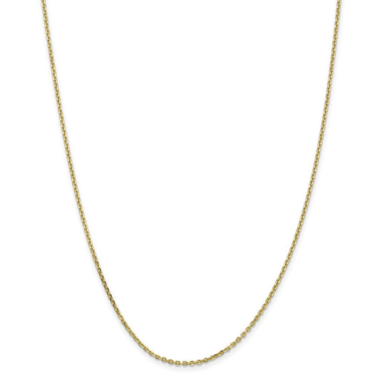 Million Charms 10k Yellow Gold, Necklace Chain, 1.65mm Solid Diamond-Cut Cable Chain, Chain Length: 16 inches