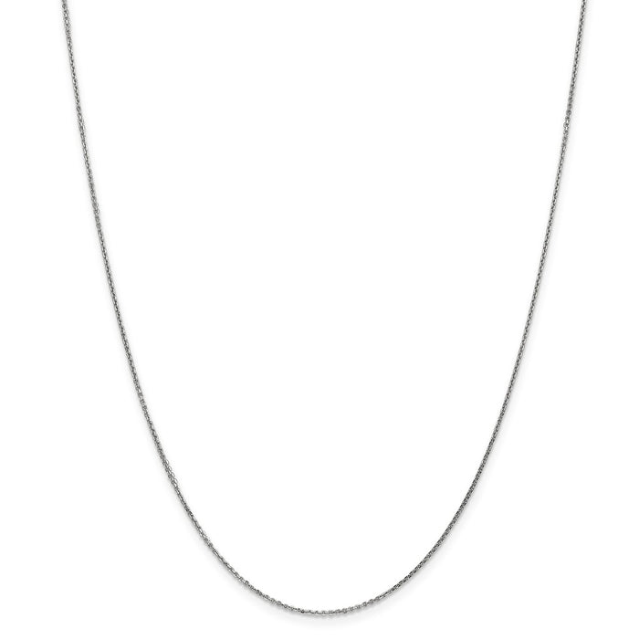 Million Charms 10k White Gold, Necklace Chain, .95mm Solid Diamond-Cut Cable Chain, Chain Length: 18 inches