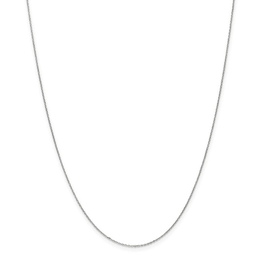 Million Charms 10k White Gold, Necklace Chain, .8mm Diamond-Cut Cable Chain, Chain Length: 14 inches