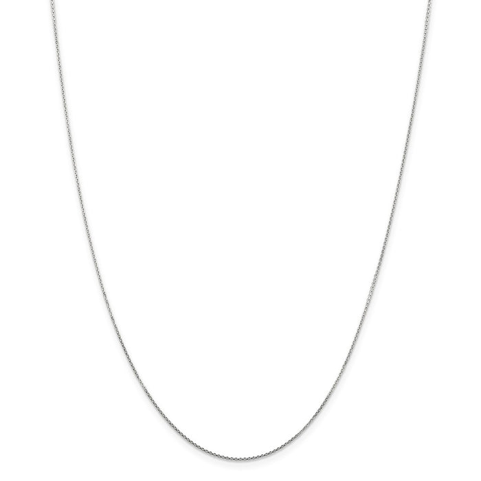 Million Charms 10k White Gold, Necklace Chain, .80mm Diamond-Cut Cable Chain, Chain Length: 18 inches