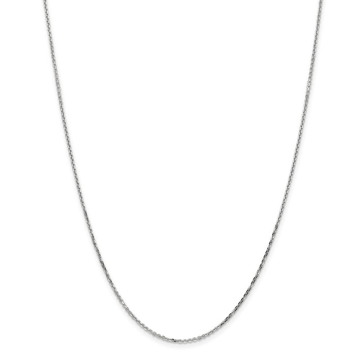 Million Charms 10k White Gold, Necklace Chain, 1.40mm Diamond-Cut Cable Chain, Chain Length: 16 inches