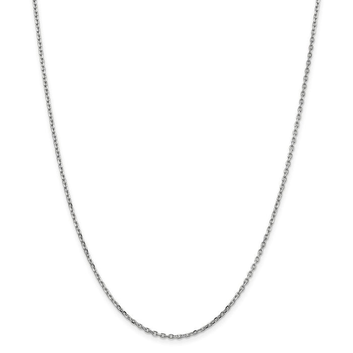 Million Charms 10k White Gold, Necklace Chain, 1.8mm Diamond-Cut Cable Chain, Chain Length: 16 inches