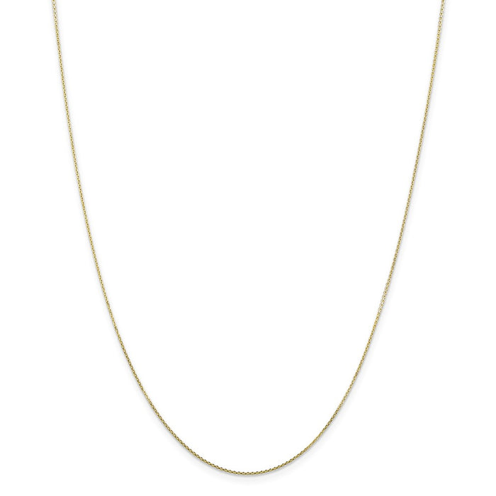 Million Charms 10k Yellow Gold, Necklace Chain, .80mm Diamond-Cut Cable Chain, Chain Length: 16 inches