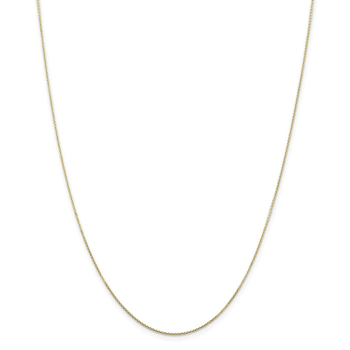 Million Charms 10k Yellow Gold, Necklace Chain, .80mm Diamond-Cut Cable Chain, Chain Length: 20 inches