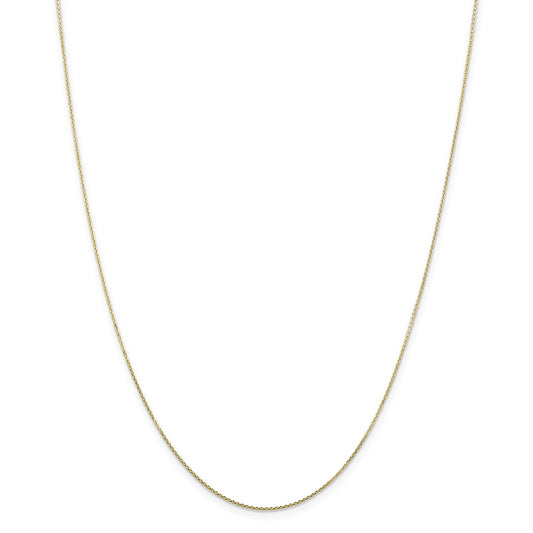 Million Charms 10k Yellow Gold, Necklace Chain, .80mm Diamond-Cut Cable Chain, Chain Length: 18 inches