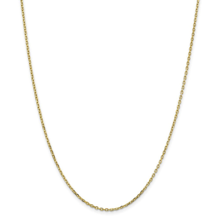 Million Charms 10k Yellow Gold, Necklace Chain, 1.8mm Diamond-Cut Cable Chain, Chain Length: 20 inches