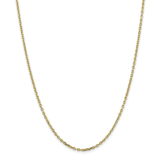 Million Charms 10k Yellow Gold, Necklace Chain, 2.2mm Diamond-Cut Cable Chain, Chain Length: 20 inches
