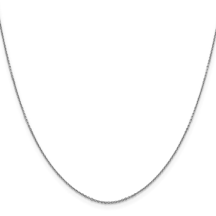 Million Charms 10k White Gold, Necklace Chain, 0.90mm Diamond-Cut Cable Chain, Chain Length: 18 inches