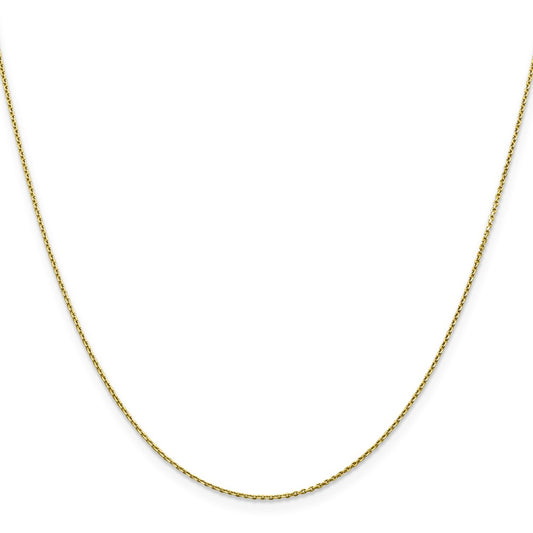 Million Charms 10k Yellow Gold, Necklace Chain, 0.90mm Diamond-Cut Cable Chain, Chain Length: 16 inches