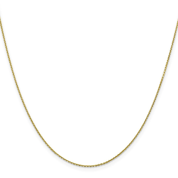 Million Charms 10k Yellow Gold, Necklace Chain, 0.90mm Diamond-Cut Cable Chain, Chain Length: 16 inches