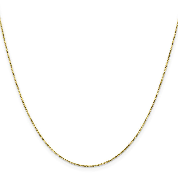 Million Charms 10k Yellow Gold, Necklace Chain, 0.90mm Diamond-Cut Cable Chain, Chain Length: 24 inches