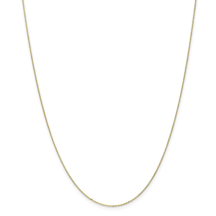 Million Charms 10k Yellow Gold, Necklace Chain, .8mm Diamond-Cut Cable Chain, Chain Length: 14 inches
