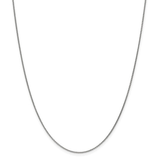 Million Charms 10k White Gold, Necklace Chain, 1mm Polished Cable Chain, Chain Length: 18 inches