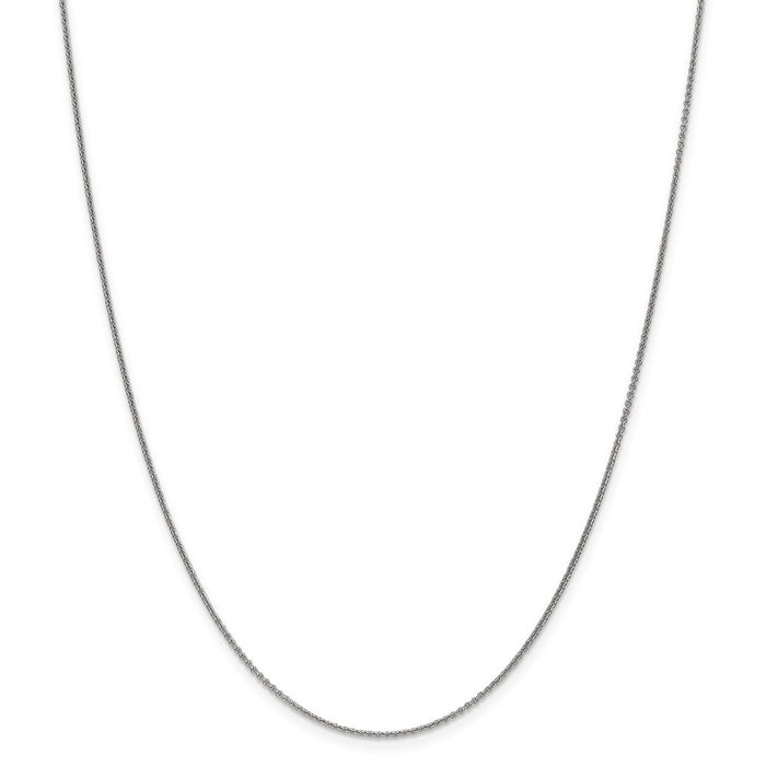 Million Charms 10k White Gold, Necklace Chain, 1mm Polished Cable Chain, Chain Length: 18 inches
