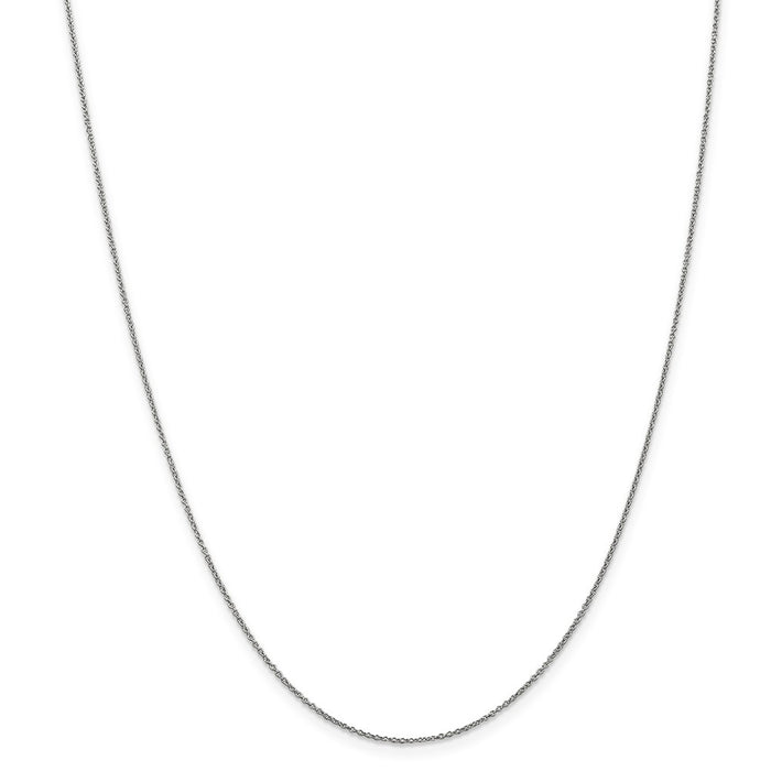 Million Charms 10k White Gold, Necklace Chain, .9mm Polished Cable Chain, Chain Length: 24 inches