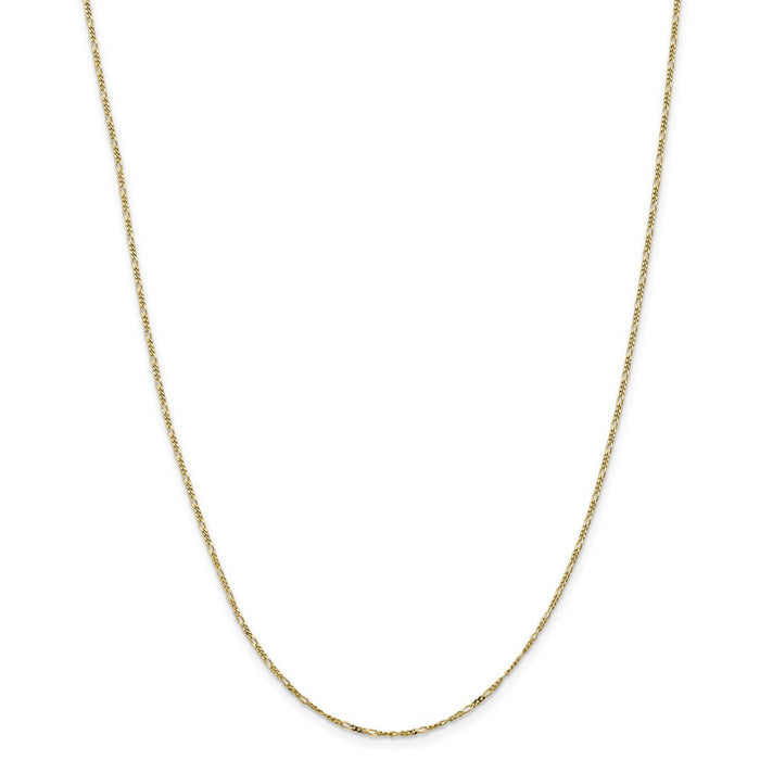 Million Charms 10k Yellow Gold, Necklace Chain, 1.25mm Flat Figaro Chain, Chain Length: 20 inches