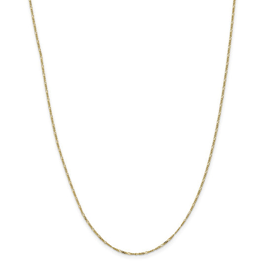 Million Charms 10k Yellow Gold, Necklace Chain, 1.25mm Flat Figaro Chain, Chain Length: 24 inches