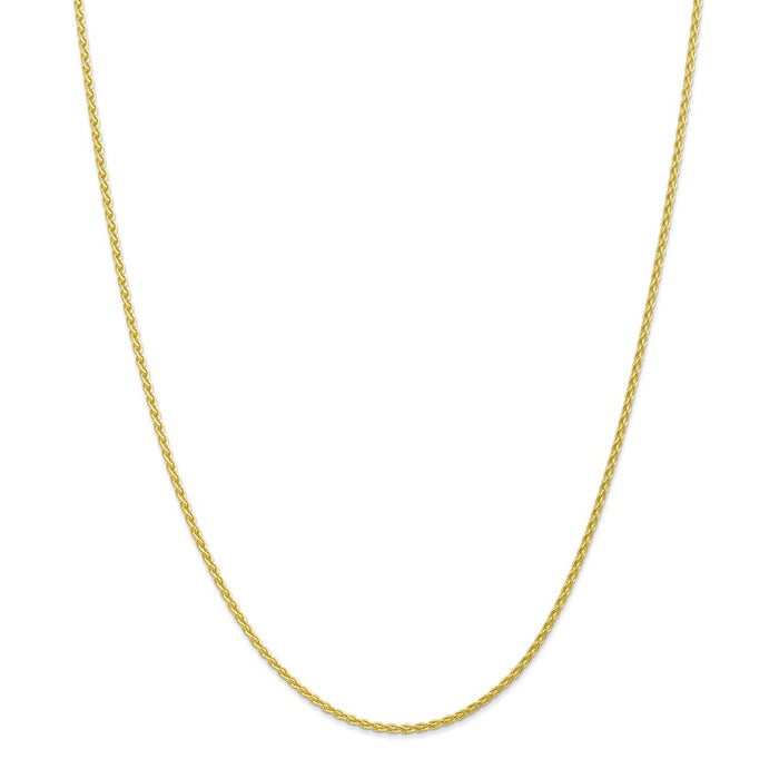 Million Charms 10k Yellow Gold, Necklace Chain, 1.75mm Parisian Wheat Chain, Chain Length: 24 inches