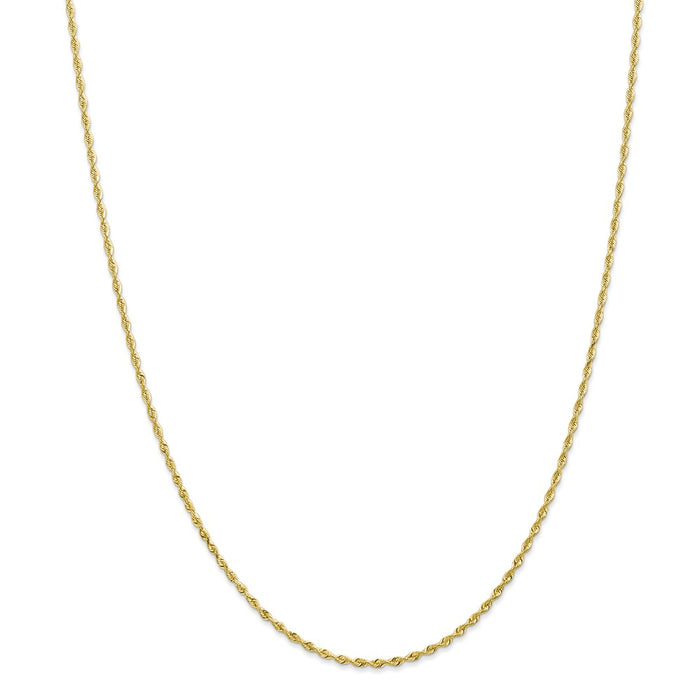 Million Charms 10k Yellow Gold, Necklace Chain, 1.85mm Diamond-Cut Quadruple Rope Chain, Chain Length: 24 inches
