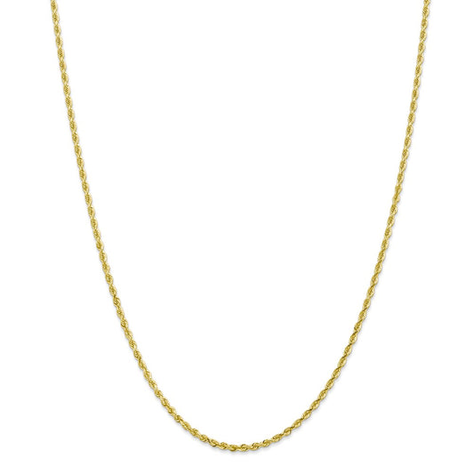 Million Charms 10k Yellow Gold, Necklace Chain, 2.25mm Diamond-Cut Quadruple Rope Chain, Chain Length: 22 inches