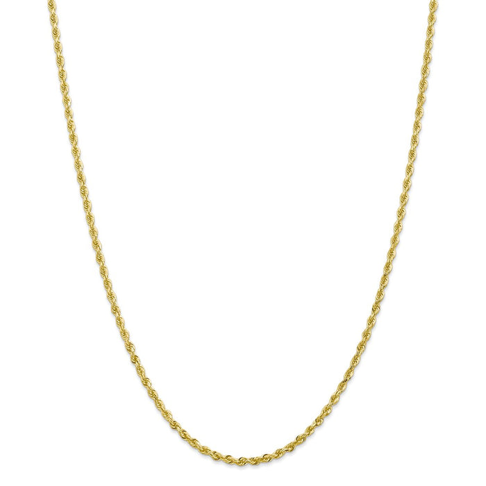 Million Charms 10k Yellow Gold, Necklace Chain, 2.75mm Diamond-Cut Quadruple Rope Chain, Chain Length: 24 inches