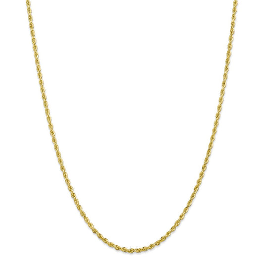 Million Charms 10k Yellow Gold, Necklace Chain, 2.75mm Diamond-Cut Quadruple Rope Chain, Chain Length: 22 inches