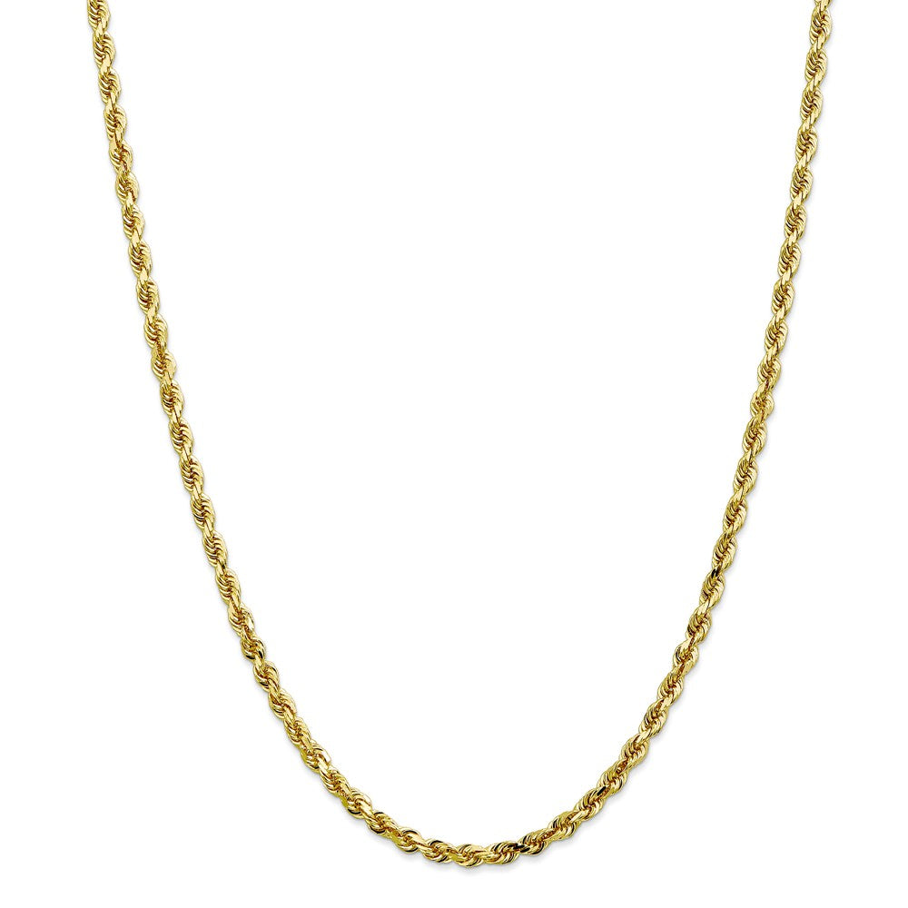 Million Charms 10k Yellow Gold, Necklace Chain, 4mm Diamond-Cut Quadruple Rope Chain, Chain Length: 20 inches