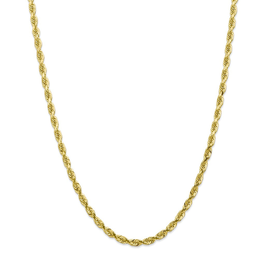 Million Charms 10k Yellow Gold, Necklace Chain, 4.5mm Diamond-Cut Quadruple Rope Chain, Chain Length: 30 inches