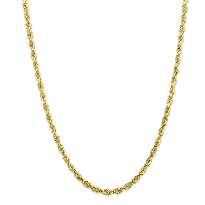 Million Charms 10k Yellow Gold, Necklace Chain, 4.5mm Diamond-Cut Quadruple Rope Chain, Chain Length: 30 inches