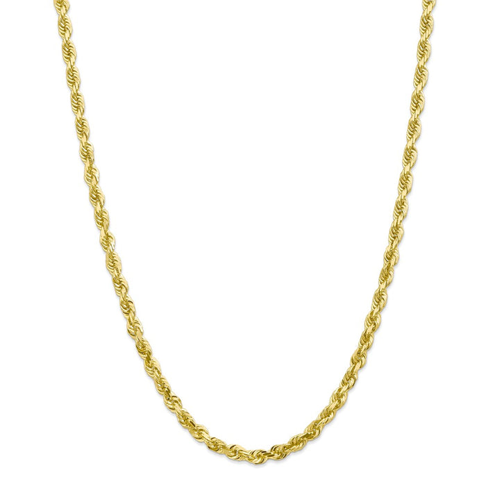 Million Charms 10k Yellow Gold, Necklace Chain, 5.0mm Diamond-Cut Quadruple Rope Chain, Chain Length: 24 inches