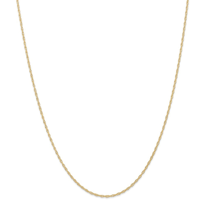 Million Charms 14k Yellow Gold, Necklace Chain, 1.35mm Carded Cable Rope Chain, Chain Length: 16 inches