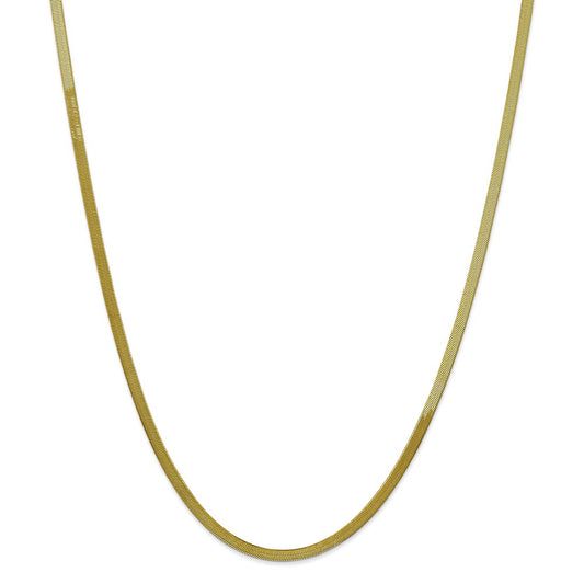 Million Charms 10k Yellow Gold, Necklace Chain, 3.0mm Silky Herringbone Chain, Chain Length: 24 inches