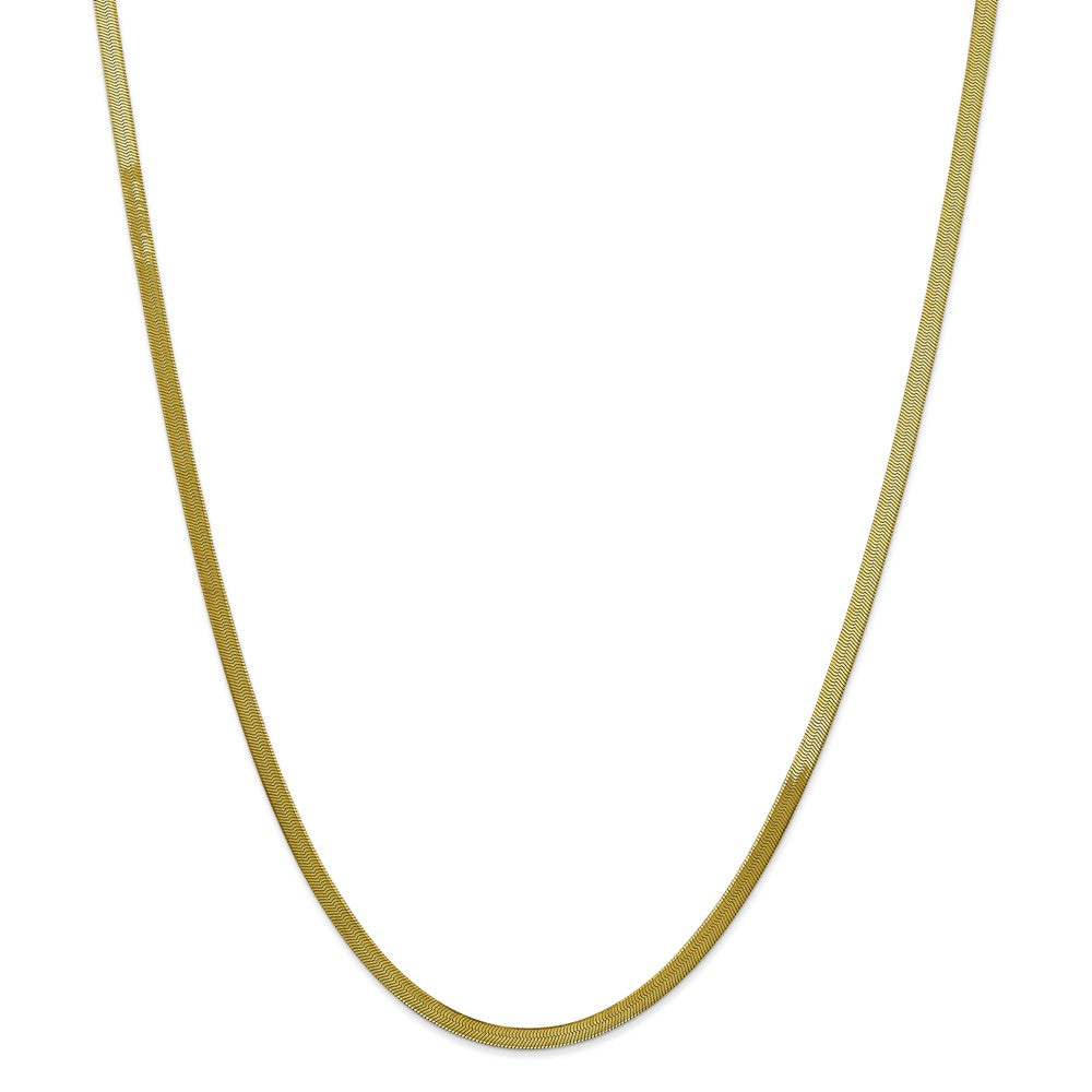 Million Charms 10k Yellow Gold, Necklace Chain, 3.0mm Silky Herringbone Chain, Chain Length: 20 inches