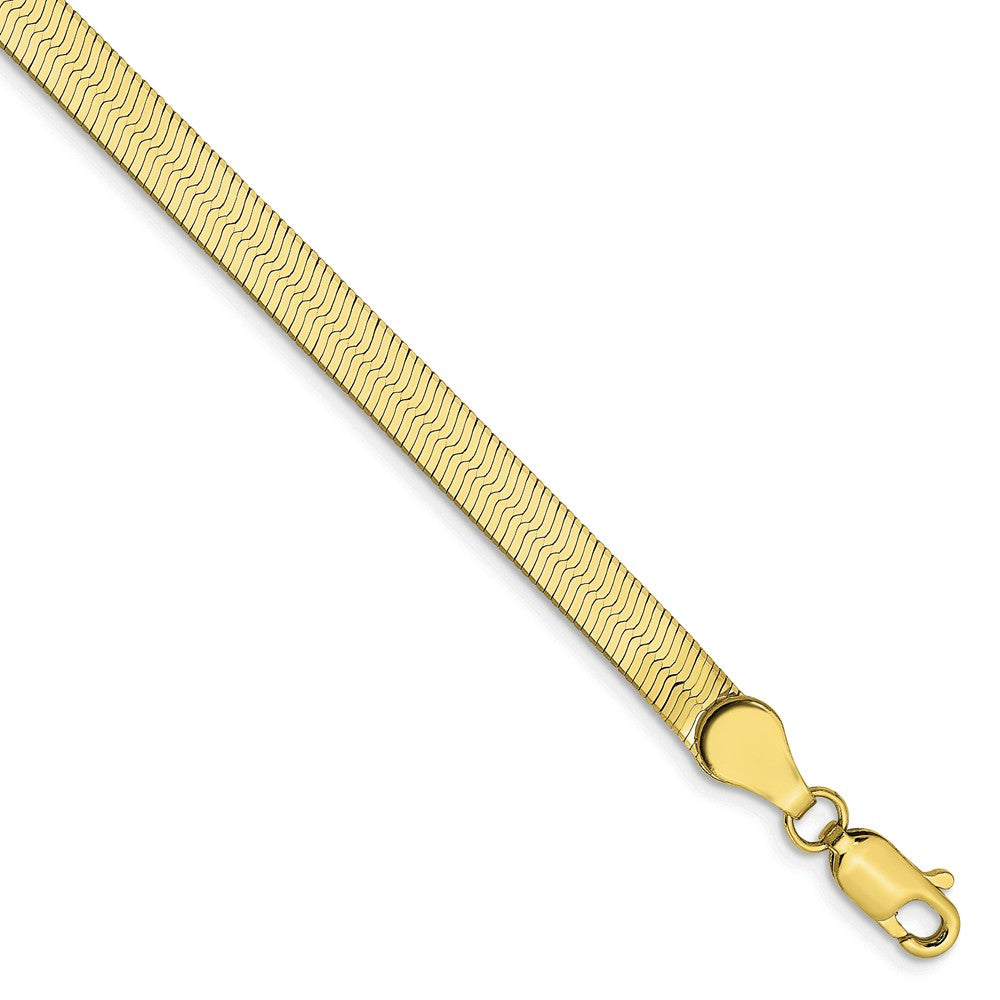 Million Charms 10k Yellow Gold 4.0mm Silky Herringbone Chain, Chain Length: 8 inches