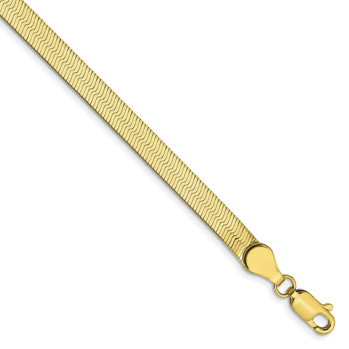 Million Charms 10k Yellow Gold 4.0mm Silky Herringbone Chain, Chain Length: 8 inches
