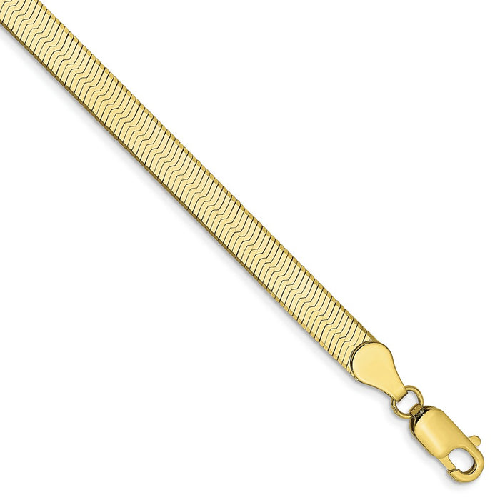 Million Charms 10k Yellow Gold 5.0mm Silky Herringbone Chain, Chain Length: 8 inches