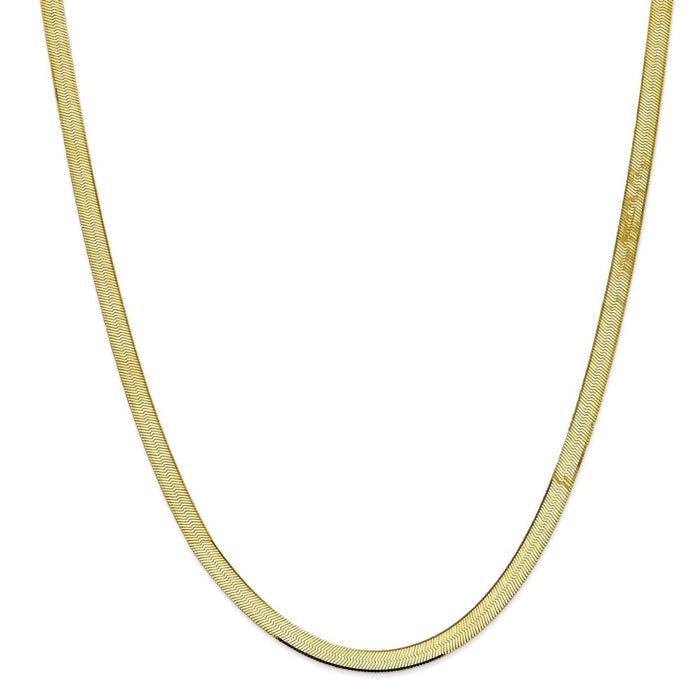 Million Charms 10k Yellow Gold, Necklace Chain, 5.5mm Silky Herringbone Chain, Chain Length: 24 inches