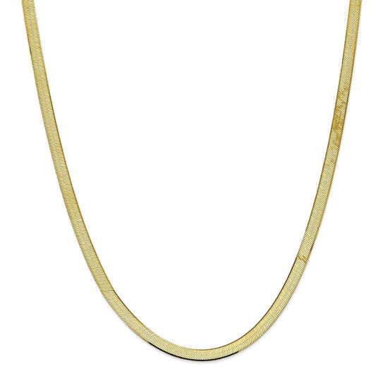 Million Charms 10k Yellow Gold, Necklace Chain, 5.5mm Silky Herringbone Chain, Chain Length: 30 inches
