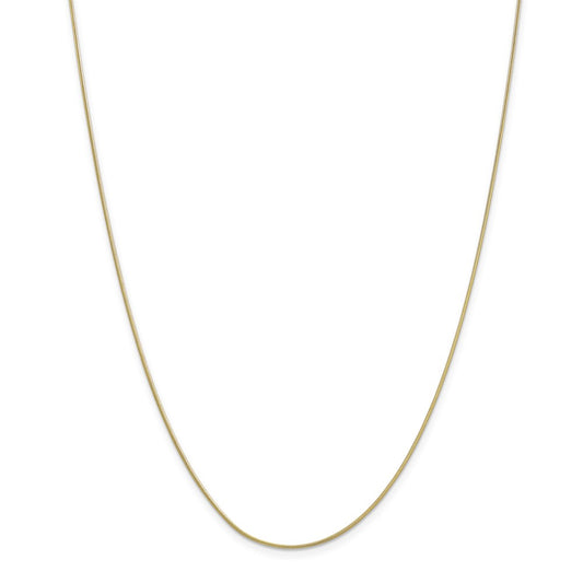 Million Charms 10k Yellow Gold, Necklace Chain, .90mm Round Snake Chain, Chain Length: 18 inches