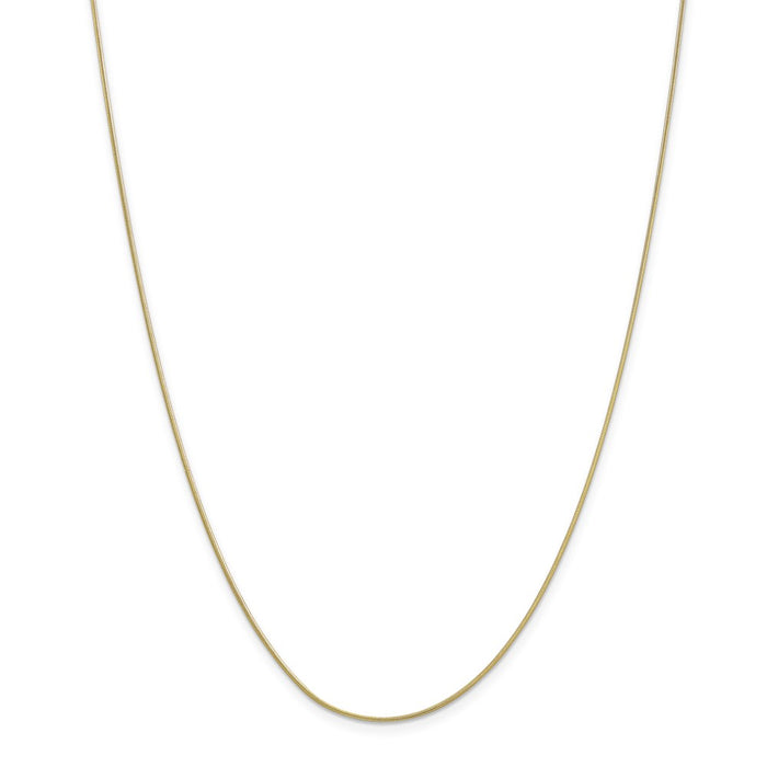 Million Charms 10k Yellow Gold, Necklace Chain, .90mm Round Snake Chain, Chain Length: 24 inches