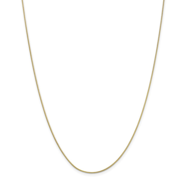 Million Charms 10k Yellow Gold, Necklace Chain, .90mm Round Snake Chain, Chain Length: 18 inches