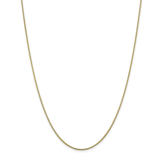Million Charms 10k Yellow Gold, Necklace Chain, 1.1mm Round Snake Chain, Chain Length: 20 inches