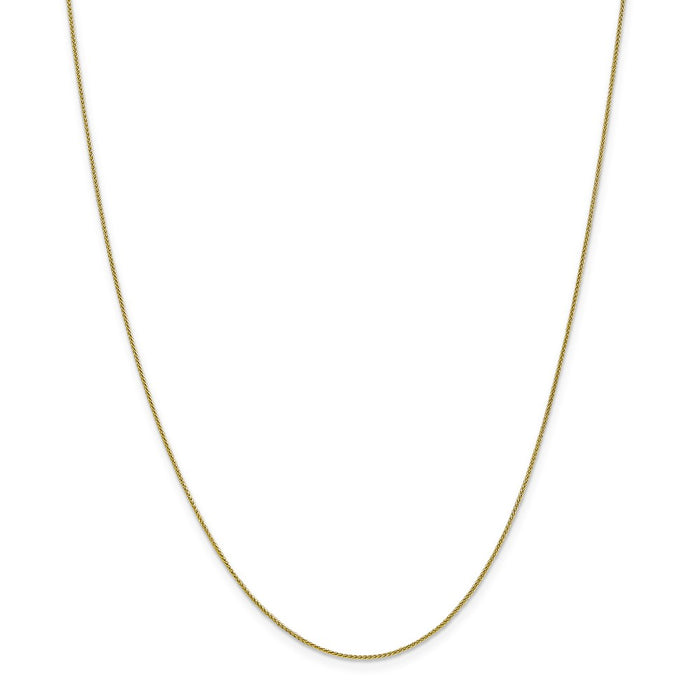 Million Charms 10k Yellow Gold, Necklace Chain, 0.80mm Spiga Pendant Chain, Chain Length: 18 inches